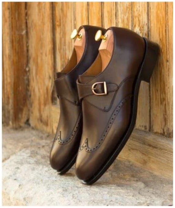 Men's Leather Monk-Strap Shoes