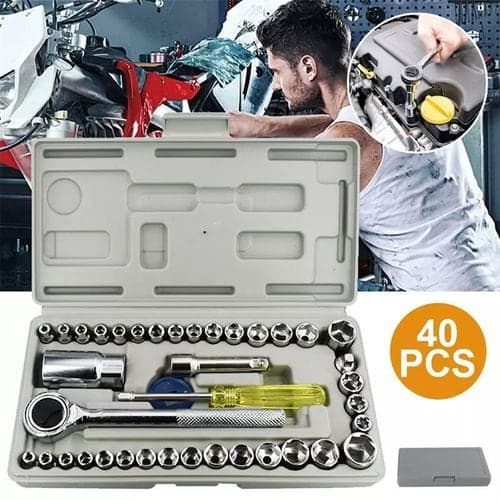40-piece socket wrench manual repair tool set, household/automotive repair tools — Display
