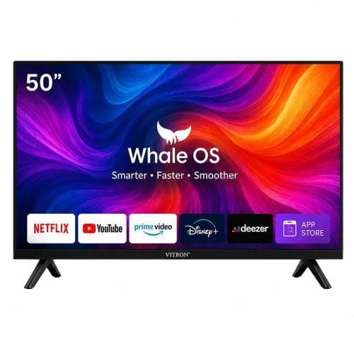 Official Store Vitron 50-Inch FHD Smart LED TV - Whale OS, HDR, Wi-Fi, Bluetooth, Dolby Audio, Frameless Design, DVB-T2/S2 — Display