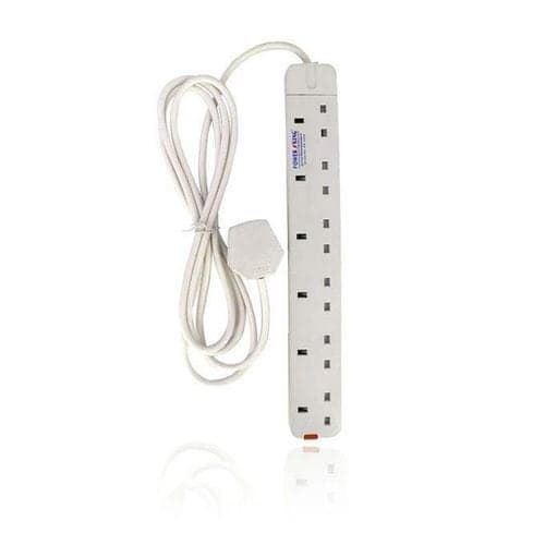 Power King Extension Cable With 6 AC Power Outlets, 13A, And 2 M Long Cable>6 Outlet Power Extension Cable > 6 Way.