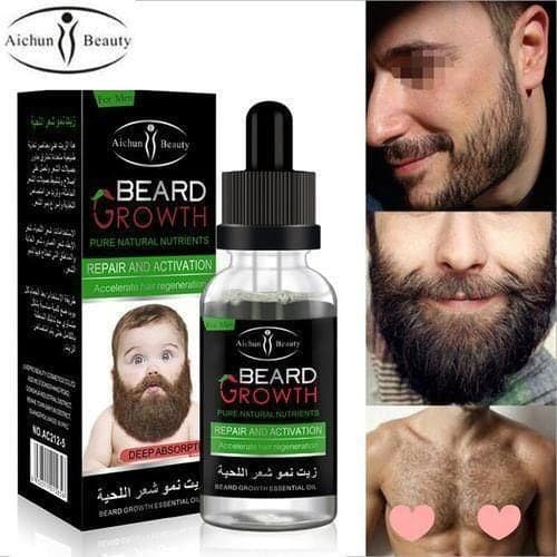 Aichun Beard Oil (ORIGINAL) Fast Beard Growth Oil For Moustache & Facial Hair- 30ml. — Display
