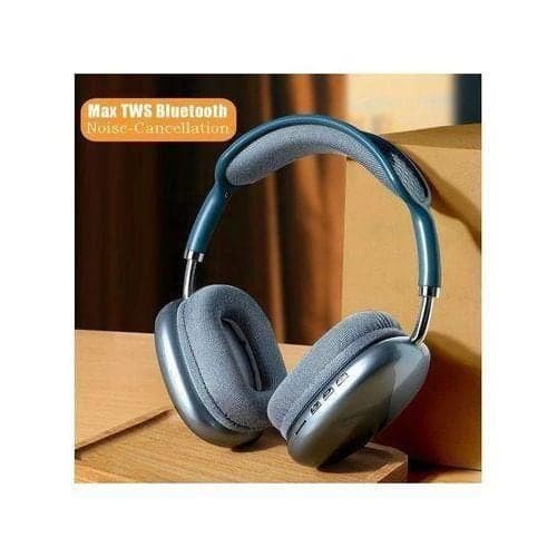 Bluetoothworld & Technology P9 Wireless Bluetooth Headphones With Mic, Stereo, Noise Canceling, Sports, Gaming Headphones-Blue — Display