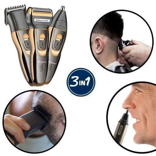 Geemy Electric Rechargeable Shaving Machine 3 In 1