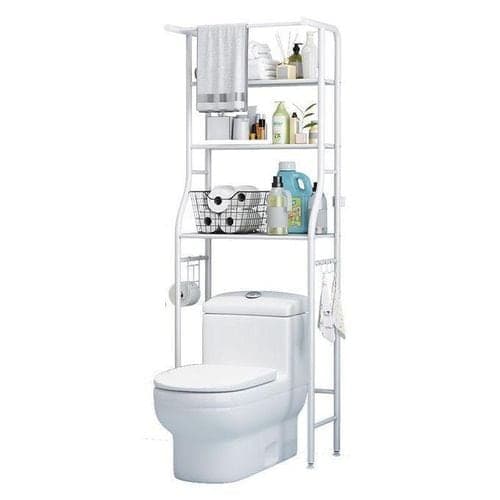 Homemate 3 Layer Over The Toilet Rack Organizer With Guardrail Bathroom Organizer Free Standing Space Saver Stands Rack For Toilet Bathroom Accessories TRK01