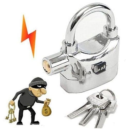 Kin Bar Tamper-proof Security Alarm Padlock Lock (Big — Display